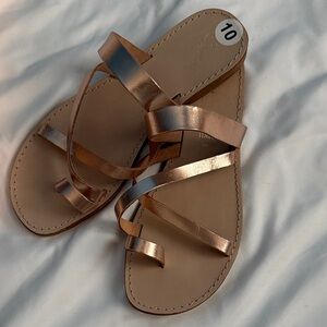 Seychelles Rose Gold Strappy Sandals
